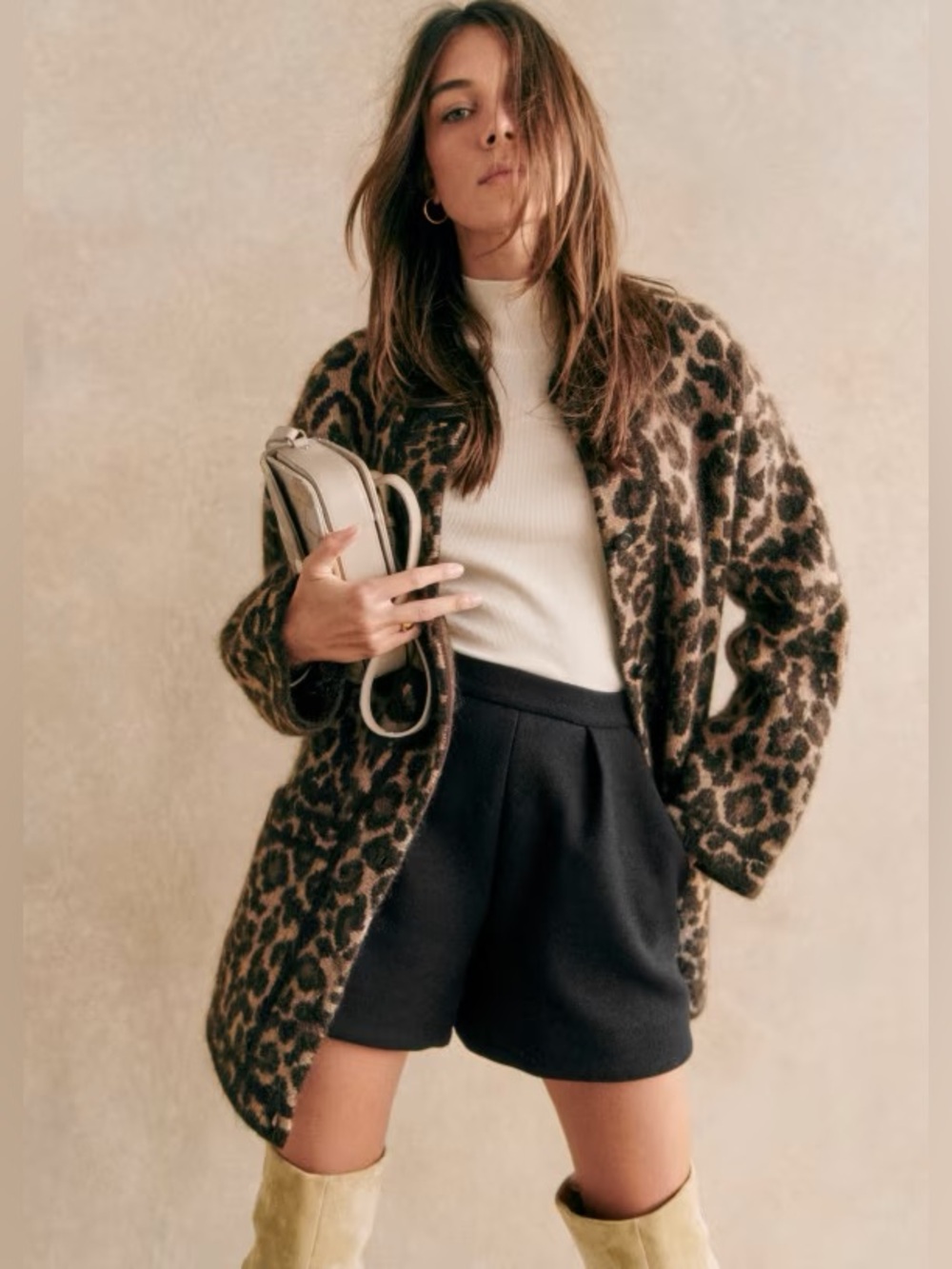 Sezane Cardigan Sweater Womens XXXL Nathael Leopard Mohair Cardigan - Picture 9 of 9